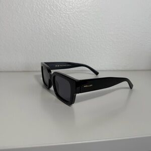 Meller Hamer Rectangular Black Polarized Sunglasses